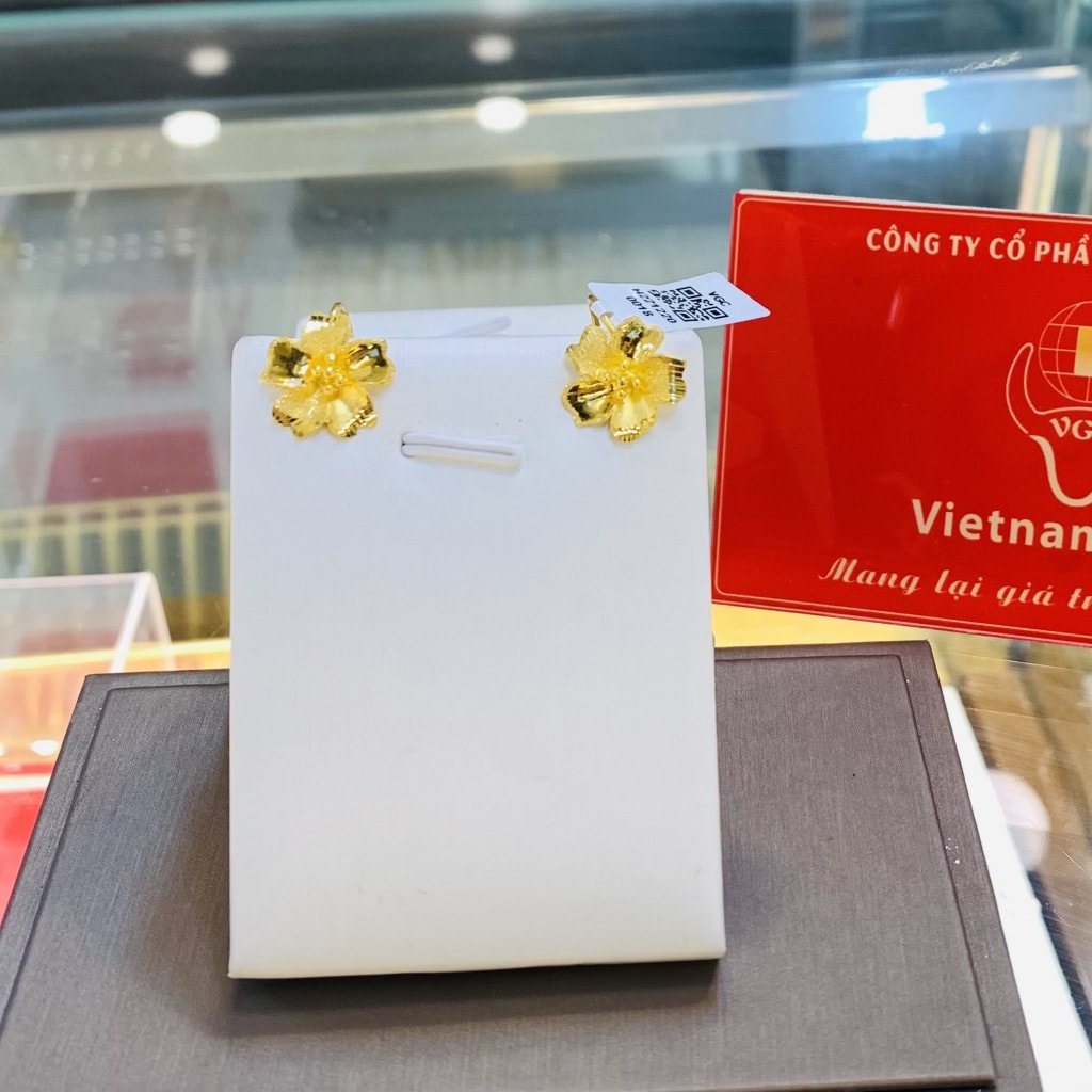 Bông tai hoa anh đào 1 chỉ